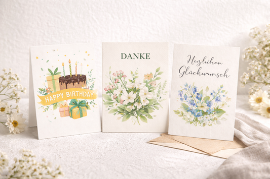 Handgeschriebene Grußkarte